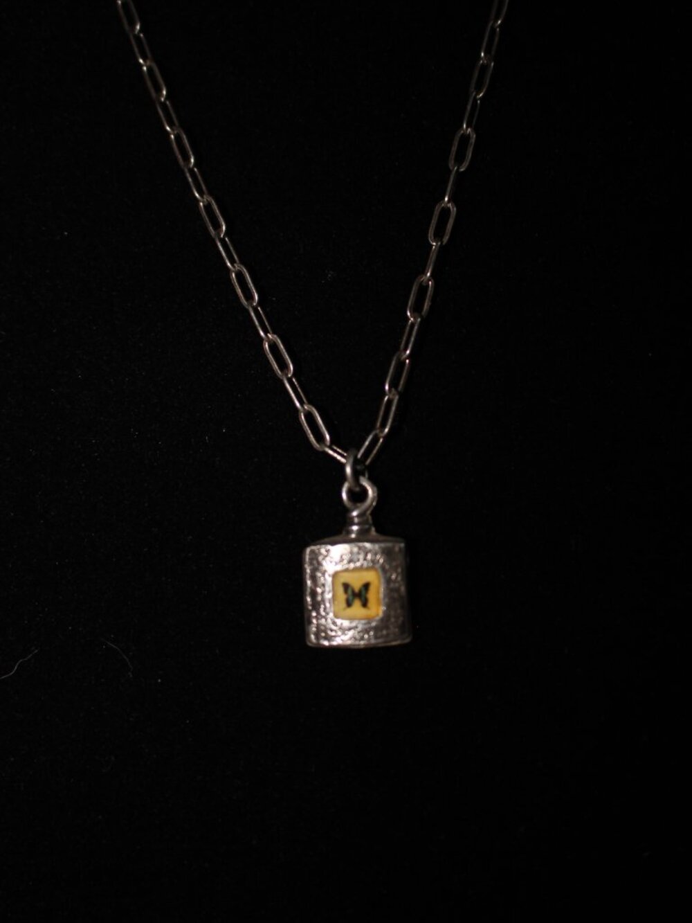 Vintage Sterling Silver Miniature Perfume Vial Butterfly Necklace